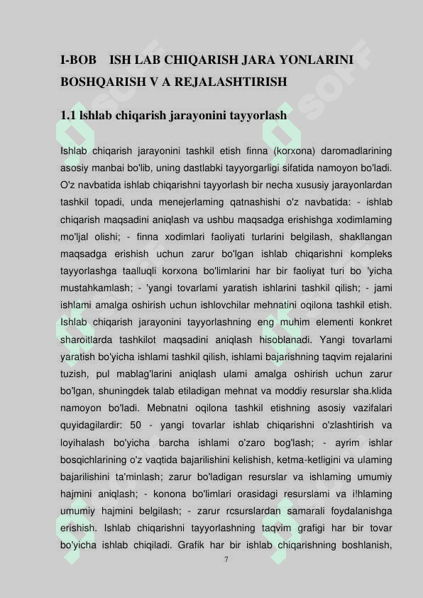 ISHLAB CHIQARISH XARAJATLARI VA ULARNI KAMAYTIRISH YO’LLARI 7