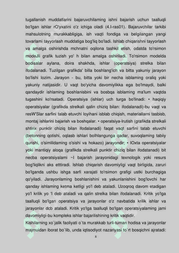 ISHLAB CHIQARISH XARAJATLARI VA ULARNI KAMAYTIRISH YO’LLARI 8