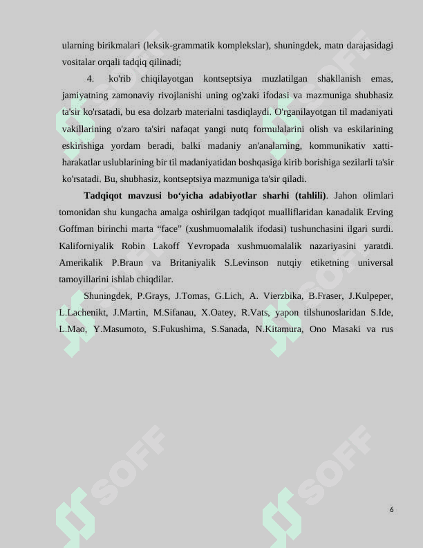 “POLITENESS” KONSEPTINI IFODALOVCHI BIRLIKLARNING LINGVOMADANIY TADQIQI (ingliz tili misolida) 6