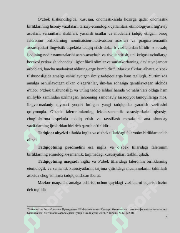 Ingliz va o’zbek tillaridagi faleronim birliklarning lisoniy xususiyatlari 3