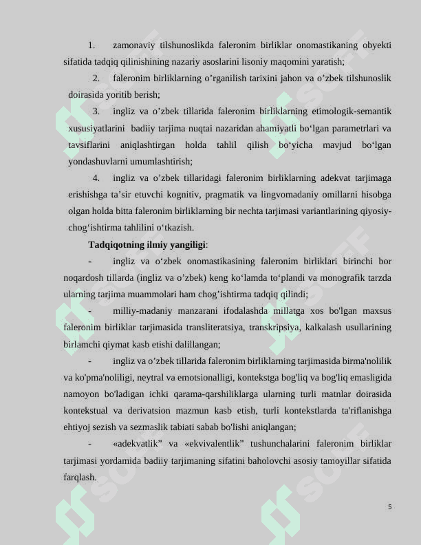 Ingliz va o’zbek tillaridagi faleronim birliklarning lisoniy xususiyatlari 4