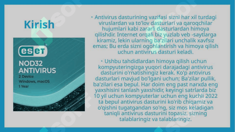 ESET NOD32 antivirus vositasidan foydalanish 3
