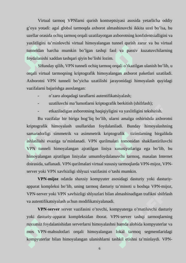 Virtual himoyalangan tarmoq va undan amaliyotda foydalanish (masalan, CyberGhost yoki ExpressVPN misolida). 6