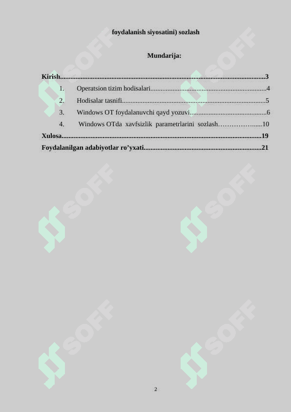 Windows OTda foydalanuvchi qayd yozuvini (xususan, paroldan foydalanish siyosatini) sozlash 2