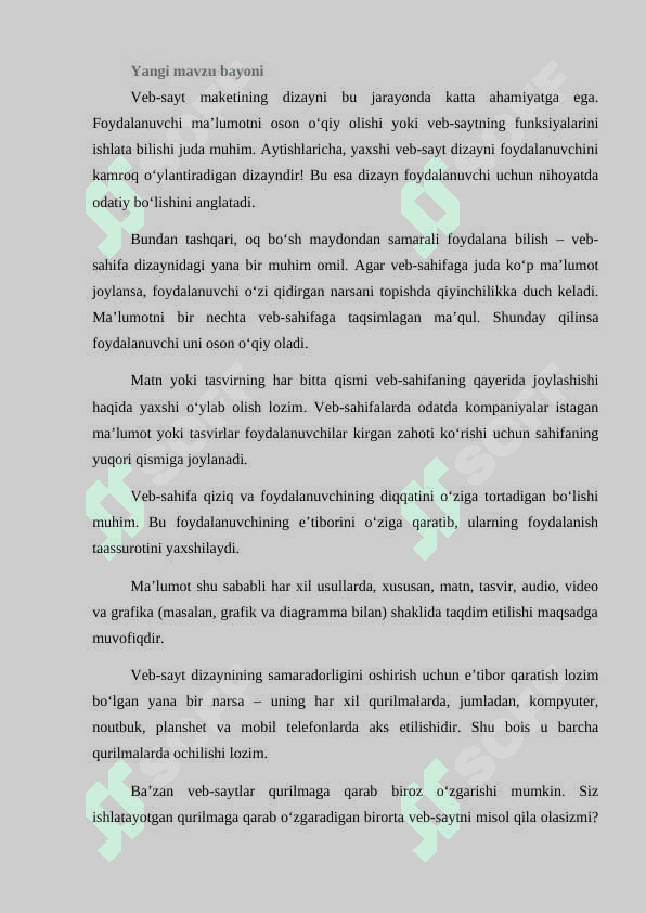 8_sinf_informatika Web-sahifa uchun yaxshi dizayn yaratish Dars ishlanma 5