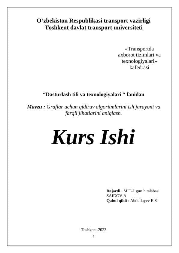 Graflar uchun qidiruv algoritmlarini ish jarayoni va farqli jihatlarini aniqlash.docx 1