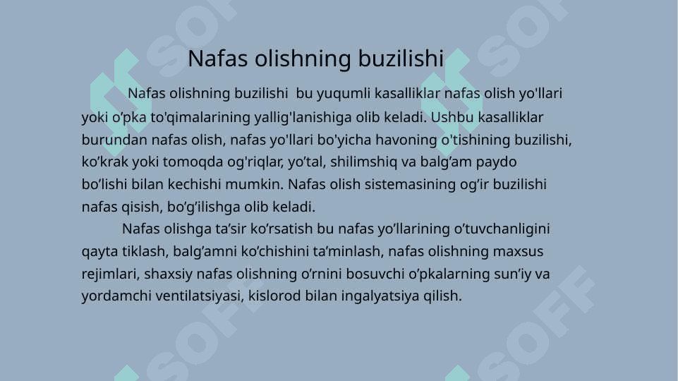 Nafas tizimi kasalliklari bilan kasallangan bemorlarni parvarishi va ularning nazorati. 3