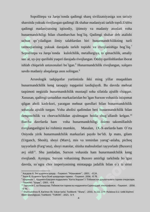 SURXON VOHASIDA HUNARMANDCHILIK TURLARI VA RIVOJLANISHI (Buxoro amirligi davrida) 4