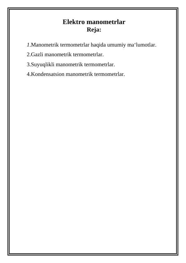 Elektro manometrlar
