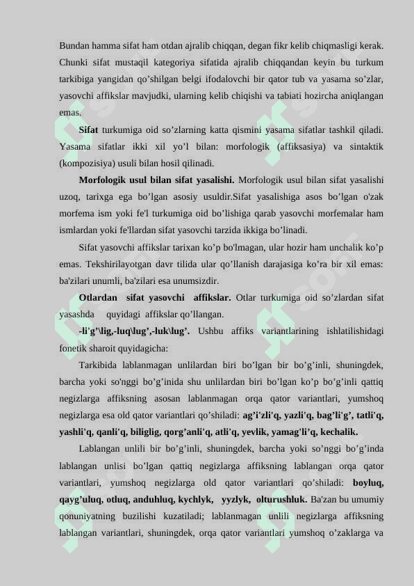 SIFAT,  UNING GRAMMATIK XUSUSIYATLARI 3