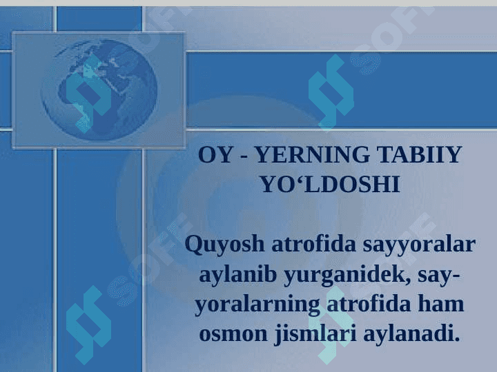 OY - YERNING TABIIY YO‘LDOSHI 2