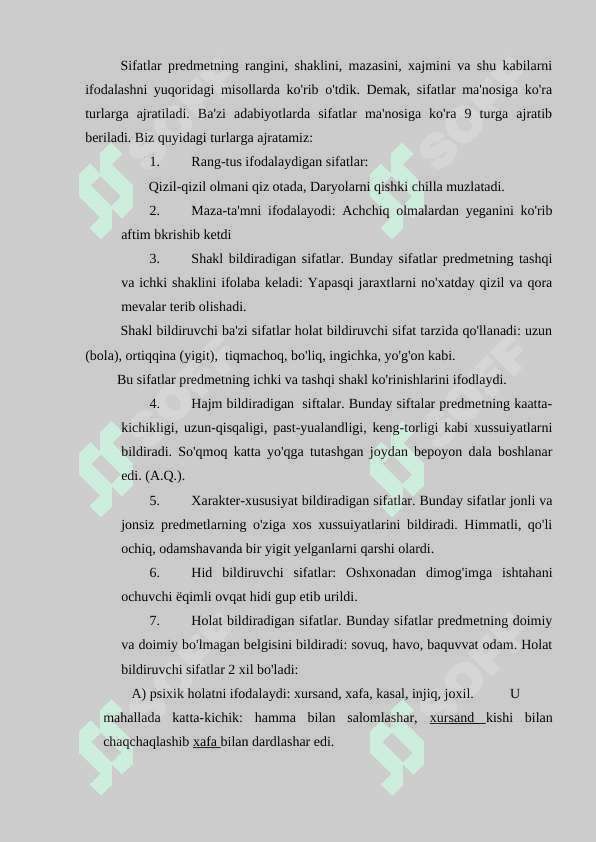 SIFATLARDA DARAJA 3