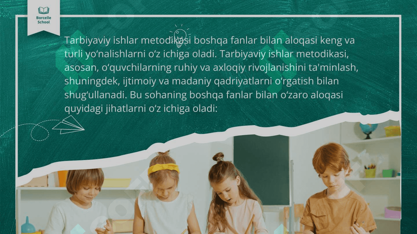 Tarbiyaviy ishlar metodikasining boshqa fanlar bilan aloqasi 2