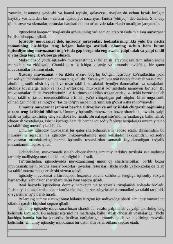 Iqtisodiy muvozanatlikning mohiyati va unga erishish yo’llari  kurs ishi docx 7