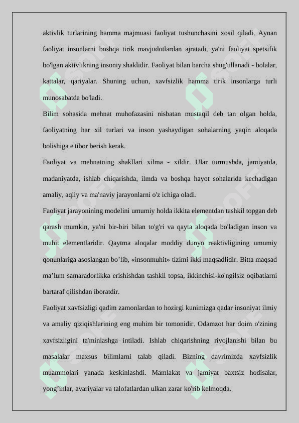Faoliyat xavfsizligini ta’minlashda psixologik omillarning ahami 3