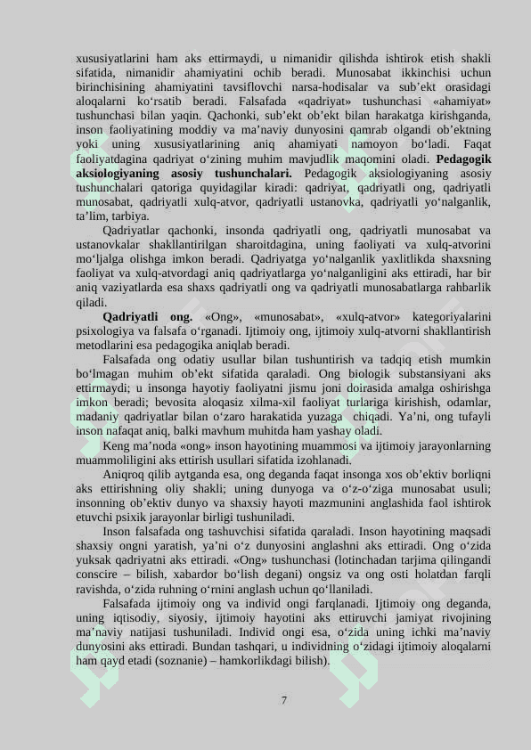PЕDАGОGIK AKSIOLOGIYA 7