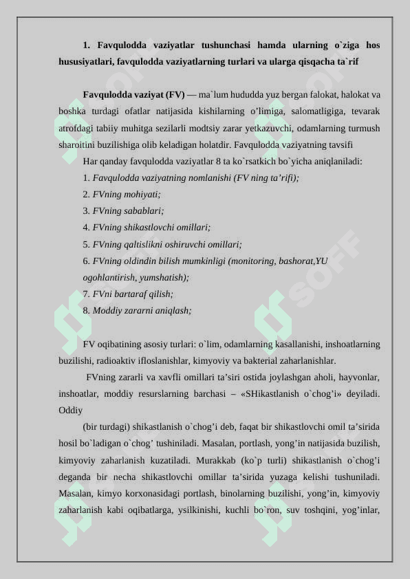 Faqulotda vaziyatlarda ularning oldini olish 2