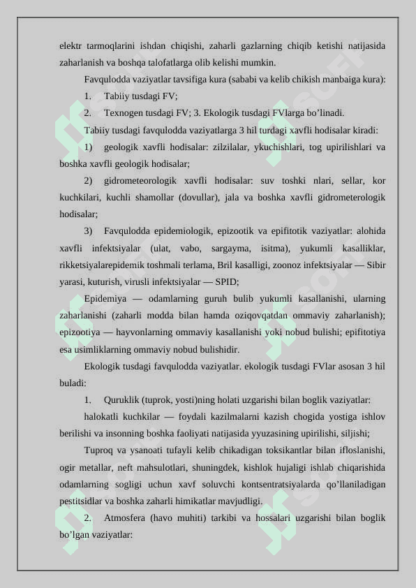Faqulotda vaziyatlarda ularning oldini olish 3