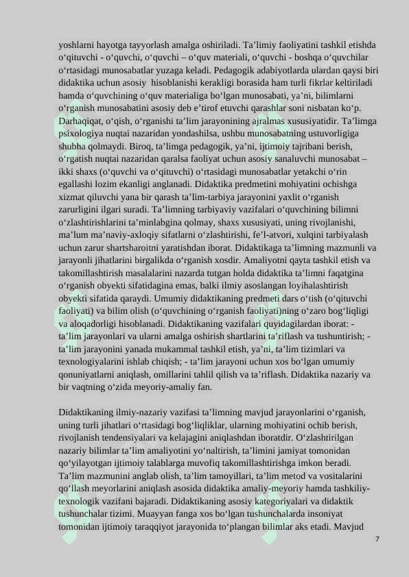 ZAMONAVIY DIDAKTIK KONSEPSIYALAR 7