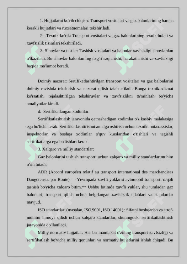 GAZ BALONI TRANSPORT VOSITALARINI SERTIFIKATLASHTIRISH 7
