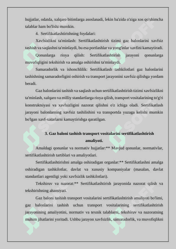 GAZ BALONI TRANSPORT VOSITALARINI SERTIFIKATLASHTIRISH 8