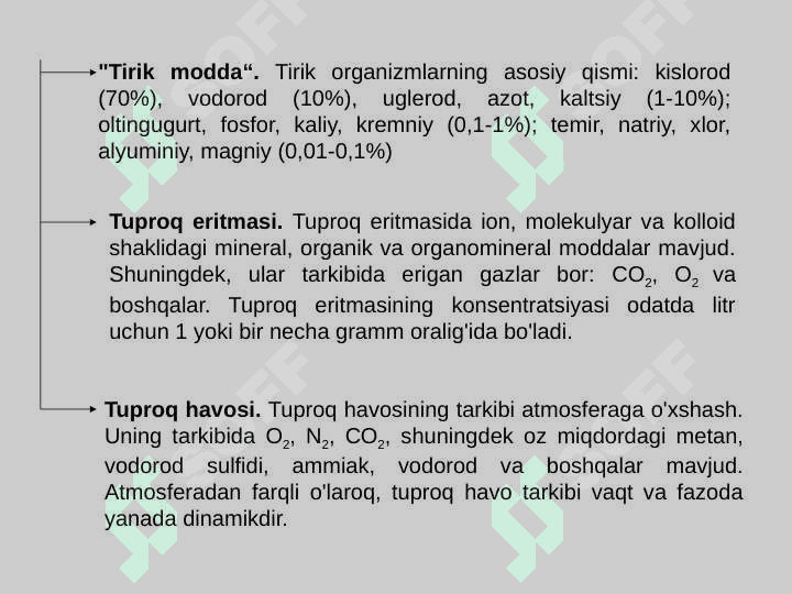 Tuproqning kimyoviy va organik qismlarining ahamiyati 7