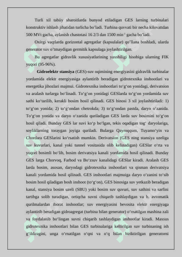 Gidro elektr stansiyalari (GES). 4