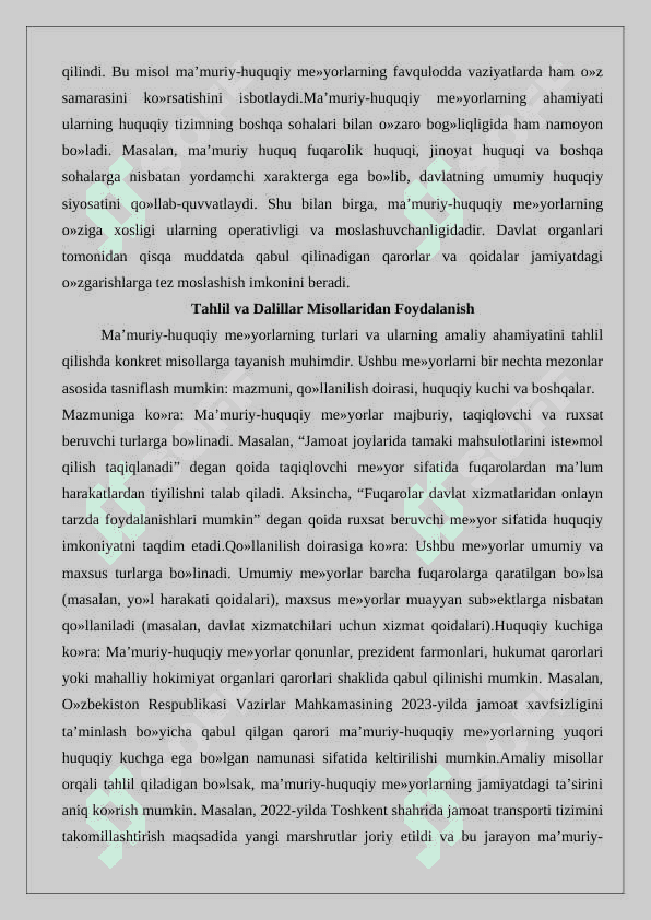 Ma’muriy – huquqiy me’yorlar turlari 4