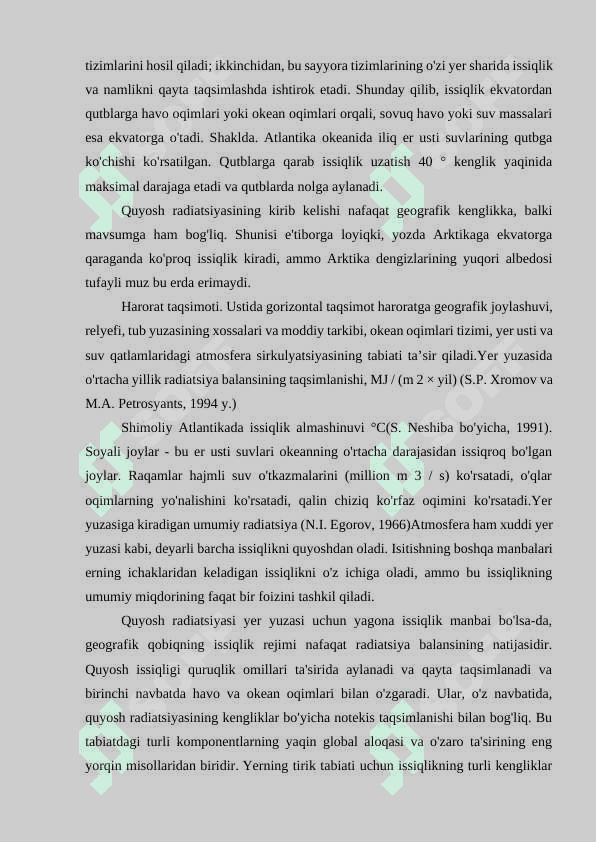 «Yer tabiatining shakllanishiga ritmiklik,issiqlik,davriylik hodisalarining ta`siri » 6