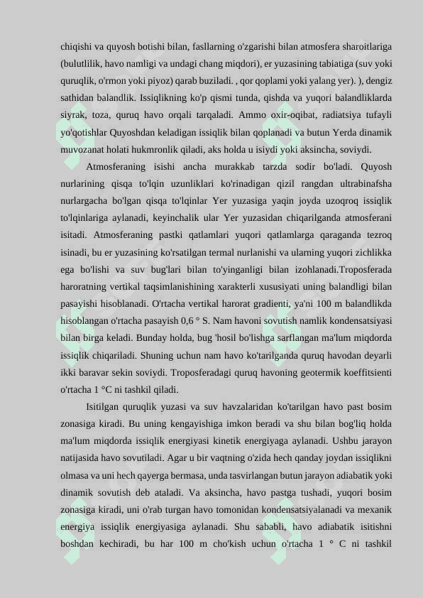 «Yer tabiatining shakllanishiga ritmiklik,issiqlik,davriylik hodisalarining ta`siri » 8