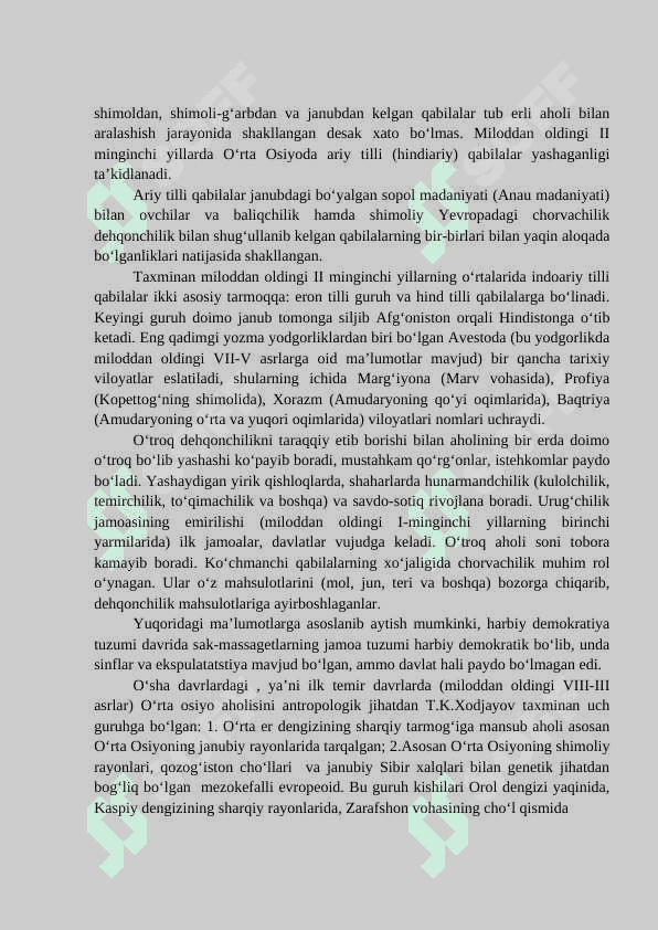 O‘ZBEK ELATINING ILK AJDODLARI 3