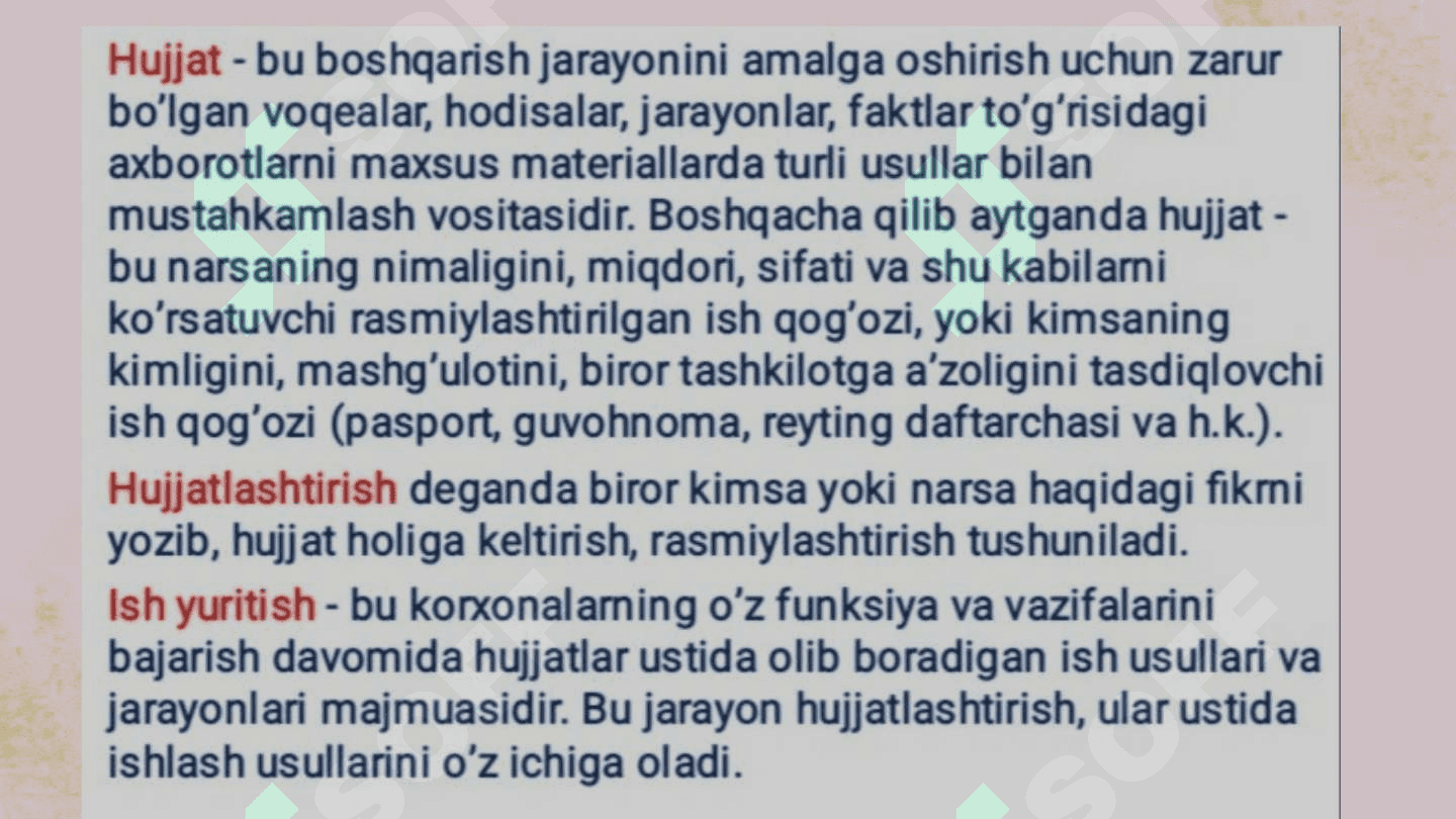 "Davlat tilida ish yuritish "fanining maqsad va vazifalari. SHarq davlatlarida hujjat yurituvlari 3