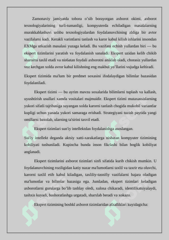 Intellektual va ekspert axborot tizimlari 2