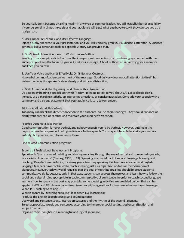 The specific methodological approach to teaching speaking in English classes 4