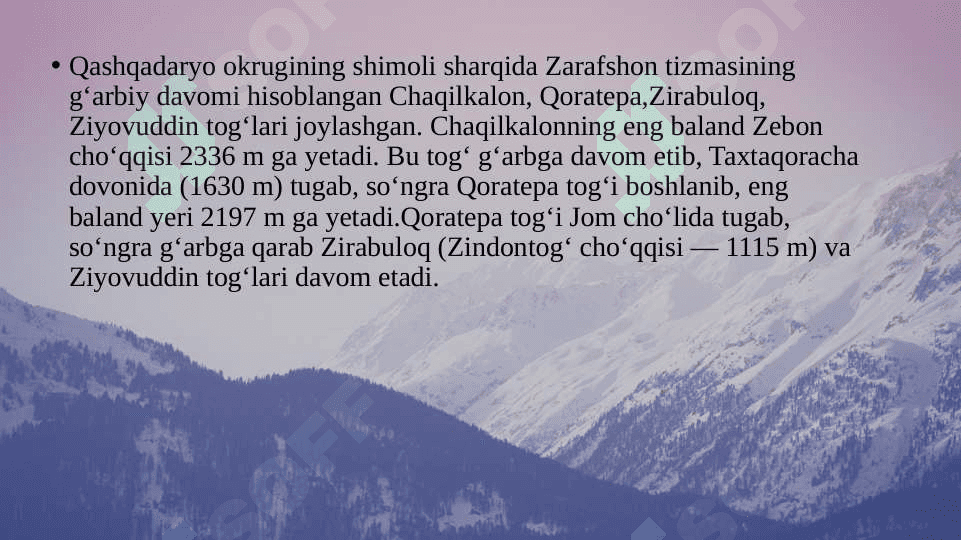 Qashqadaryo tabiiy geografik okrugi 7