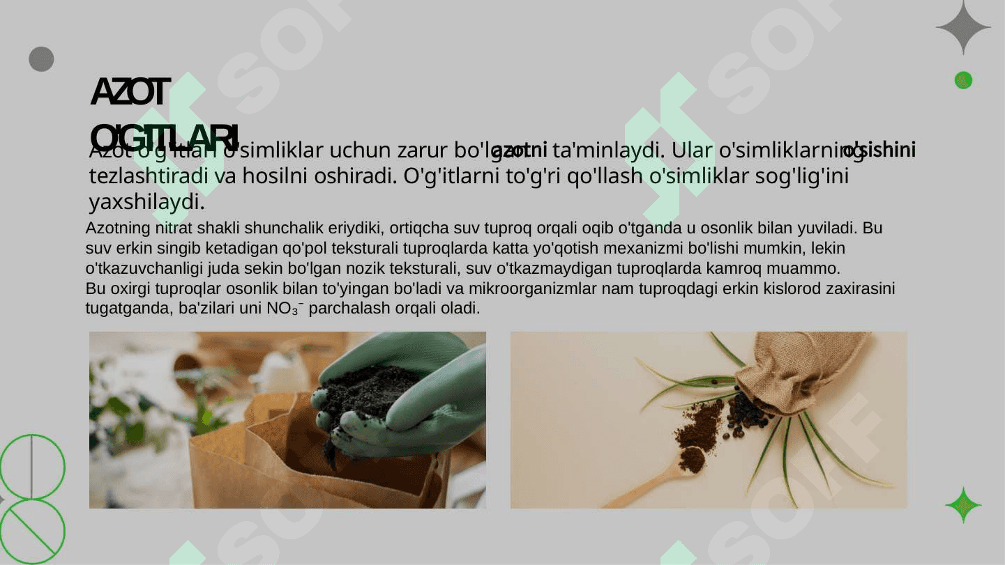 Azotni o’simlik hayotida tutgan o’rni 8