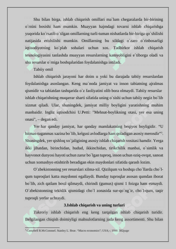 Ishlab chiqorish omillari va ularning turkumlanishi 8