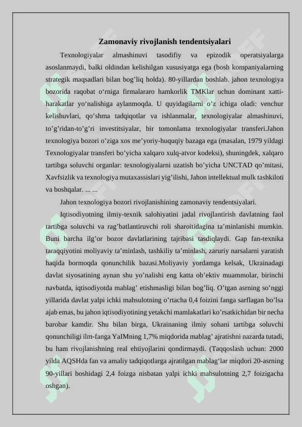 Jahon IT bozirini rivojlanish muomolari va tendensiyalari 4