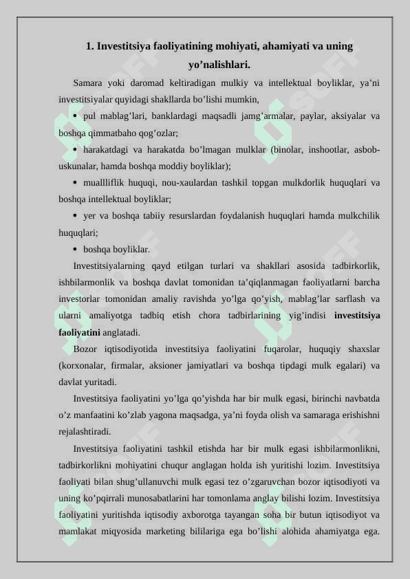 Jalb etilgan mablag'lar evaziga investitsiya faoliyatini moliyalashtirish 2