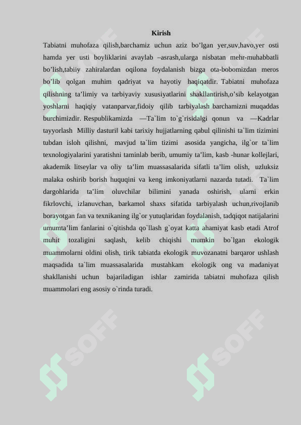TABIATNI MUHOFAZA QILISH PRINTSIPLARI. 2