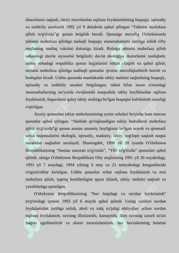 TABIATNI MUHOFAZA QILISH PRINTSIPLARI. 4