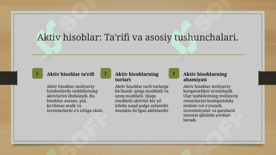 Aktiv,passiv va aktiv passiv schyotlar va ularni oʻziga xos xususiyatlari 3