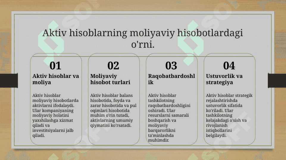 Aktiv,passiv va aktiv passiv schyotlar va ularni oʻziga xos xususiyatlari 4