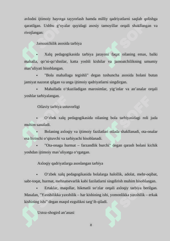 ijtimoiy pedagogikaning jamiyat hayotida tutgan o'rni 8