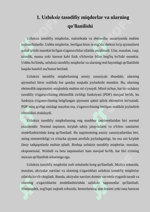 UZLUKSIZ TASODIFIY MIQDORLAR 3