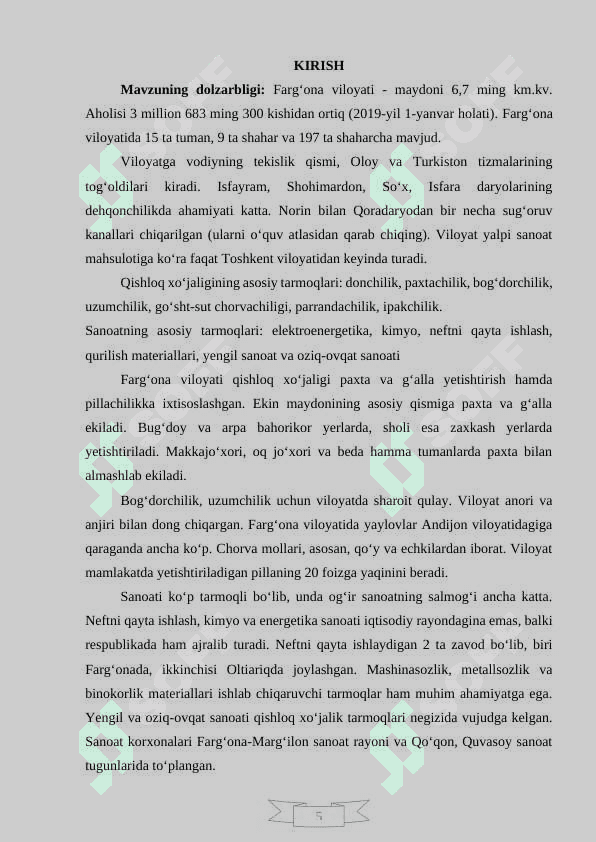 Fargʻona iqtisodiy rayonining chorvachiligi 5