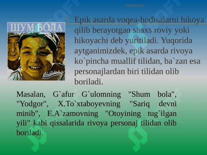 Epik tur va uning janrlari 4