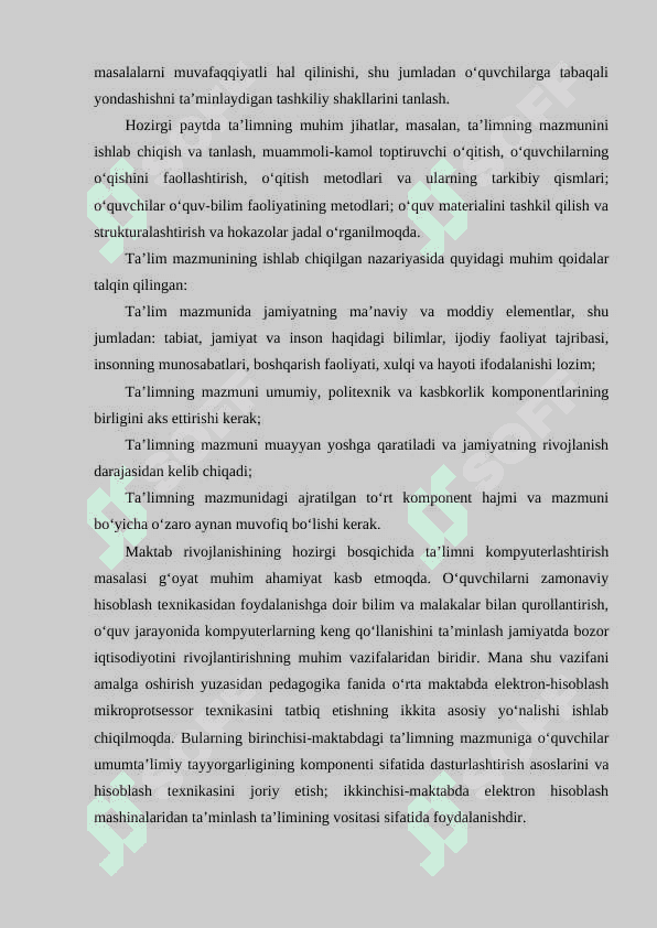 TA’LIM NAZARIYALARI (KONTSEPTSIYALAR) kurs ishi 8