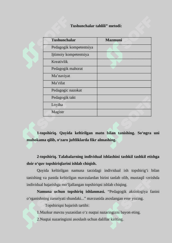 PEDAGOGIK KOMPETENLIK seminar ishlanma 7