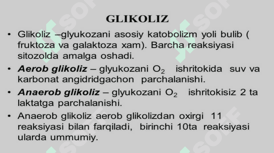 Glukozani membrana orqali oʻtkazilishi. Glukoza tashuvchilarining tuzilishi, spetsifikligi, klinik ahamiyati. 2